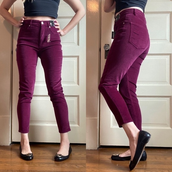 Express NWT High Waisted Skinny Velvet Pants - Picture 1 of 10